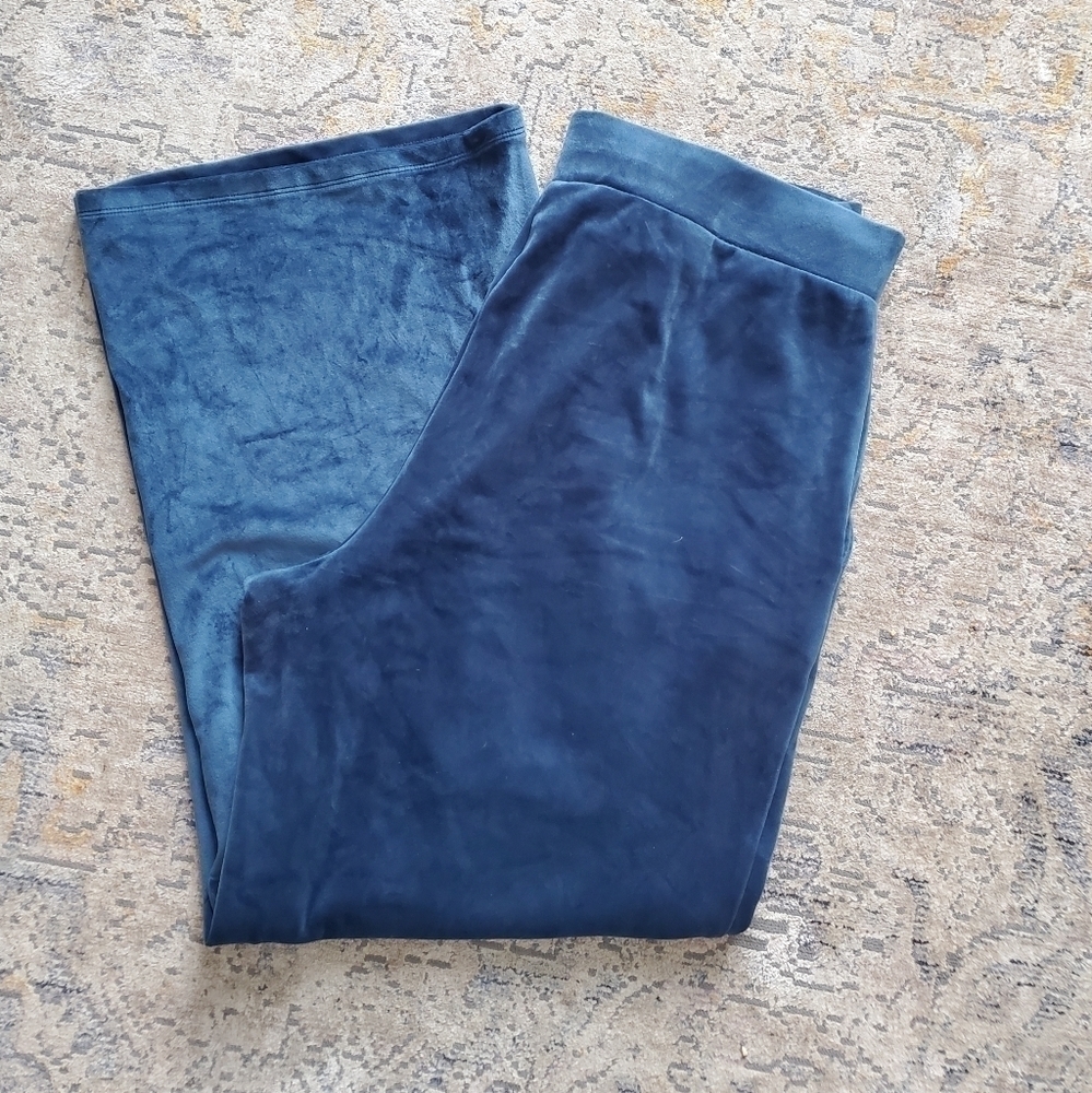 Cable and guage blue velour wide leg tracksuit. Womens XL EUC - Picture 2 of 16